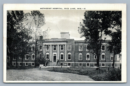 RICE LAKE WI METHODIST HOSPITAL VINTAGE POSTCARD