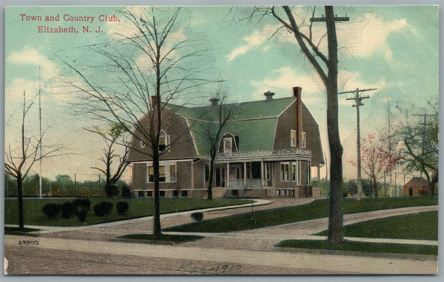 ELIZABETH NJ TOWN 7 COUNTRY CLUB ANTIQUE POSTCARD