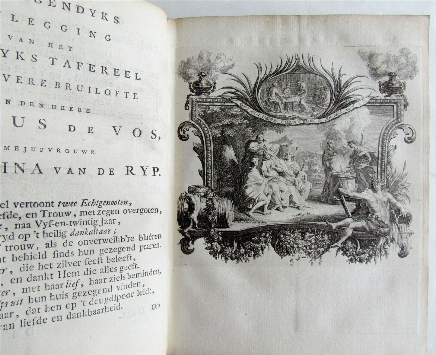 1751 3 VOLUMES VELLUM BOUND in DUTCH P. LANGENDIJK ANTIQUE w/ ENGRAVINGS