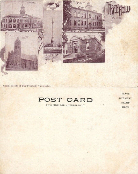FREEHOLD N.J. UNDIVIDED ANTIQUE POSTCARD