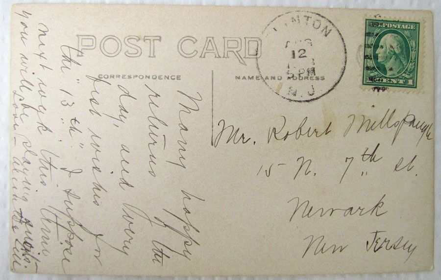 HALSTEAD STREET SCENE CLINTON N.J. ANTIQUE REAL PHOTO POSTCARD RPPC