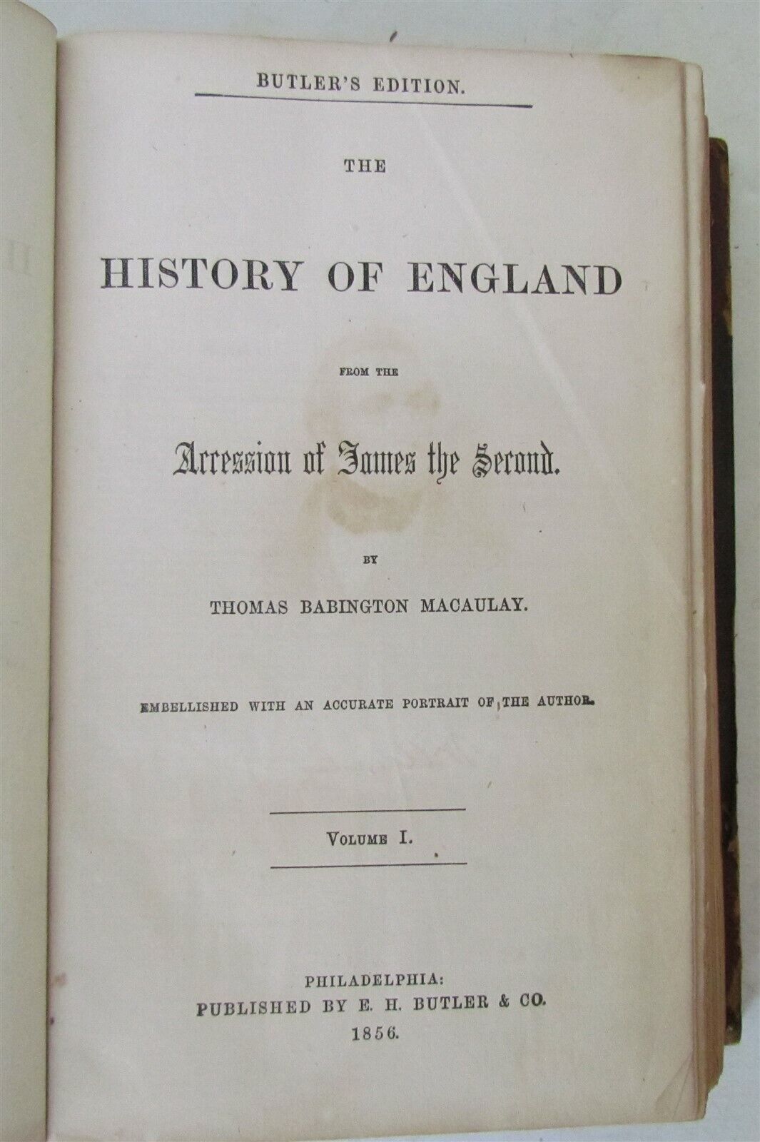 1856 HISTORY of ENGLAND by T.MACAULAY antique AMERICAN EDITION Philadelphia