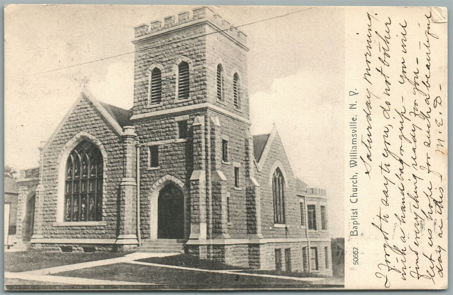 WILLIAMSVILLE NY BAPTIST CHURCH ANTIQUE POSTCARD