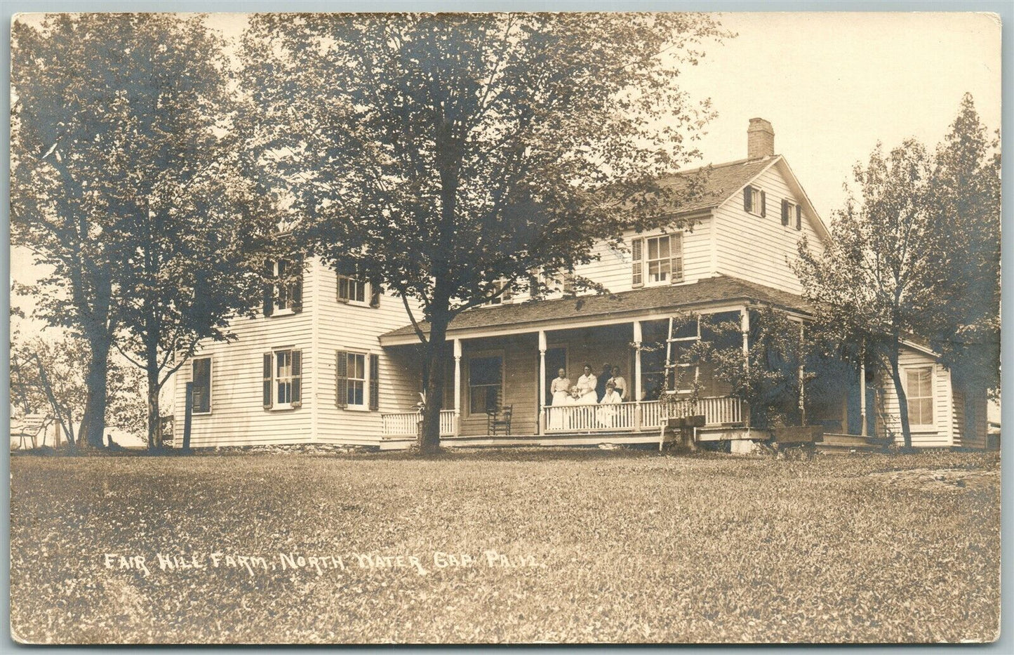 NORTH WATER GAP PA FAIR HILL FARM 1917 ANTIQUE REAL PHOTO POSTCARD RPPC