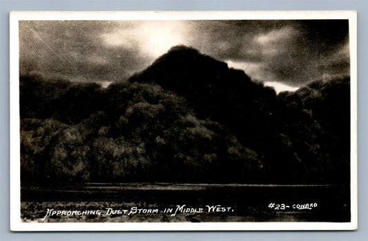 DUST STORM in MIDDLE WEST VINTAGE REAL PHOTO POSTCARD RPPC