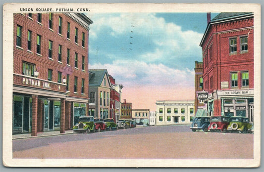 PUTNAM CT UNION SQUARE ANTIQUE POSTCARD