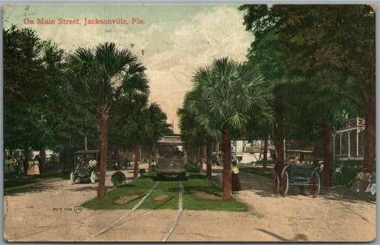 JACKSONVILLE FL MAIN STREET ANTIQUE POSTCARD