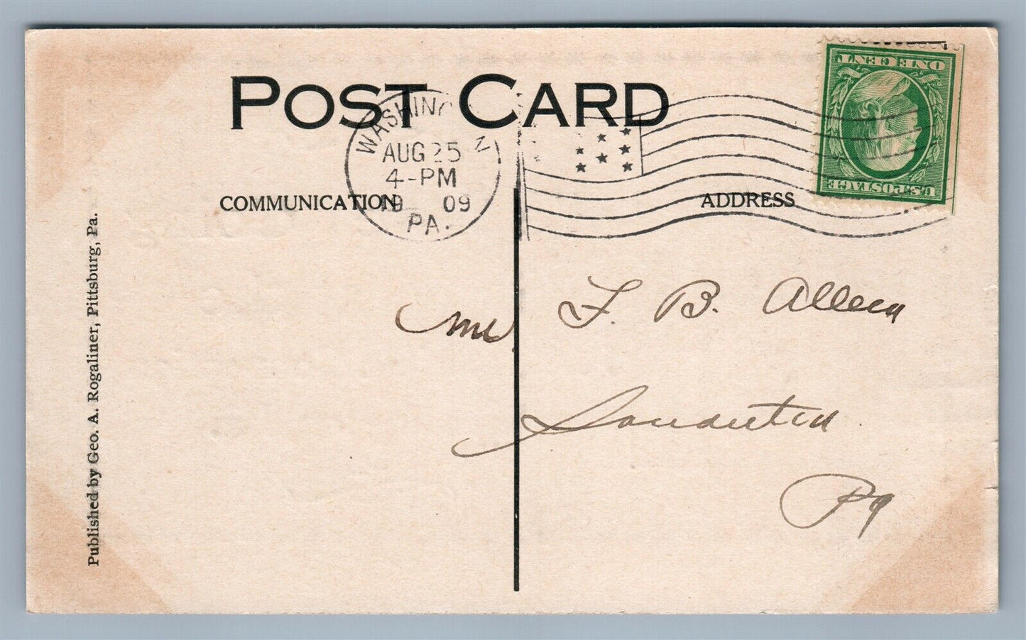WASHINGTON PA P.O.S. of A. CONVENTION ANTIQUE POSTCARD