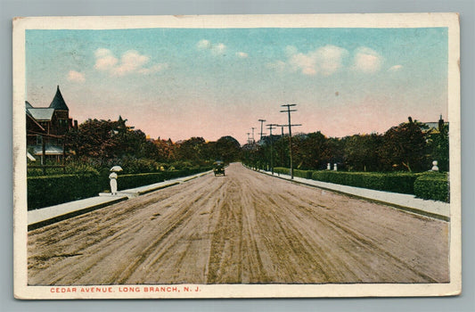 LONG BRANCH NJ CEDAR AVENUE ANTIQUE POSTCARD