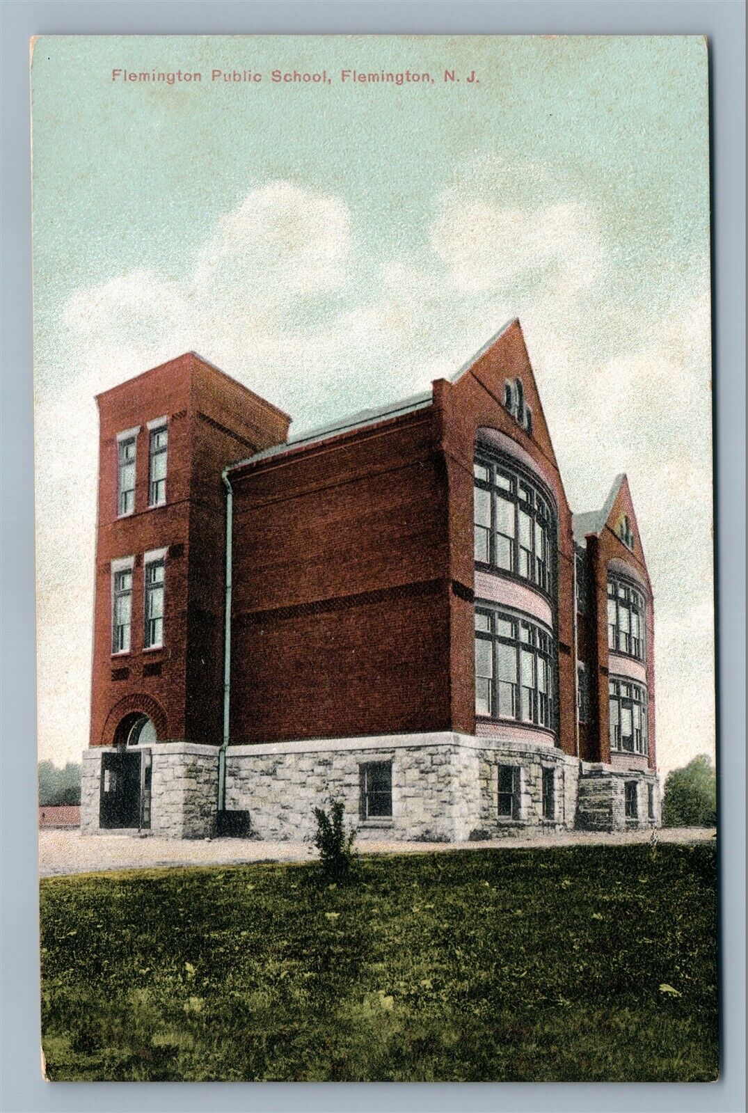 FLEMINGTON NJ PUBLIC SCHOOL ANTIQUE POSTCARD