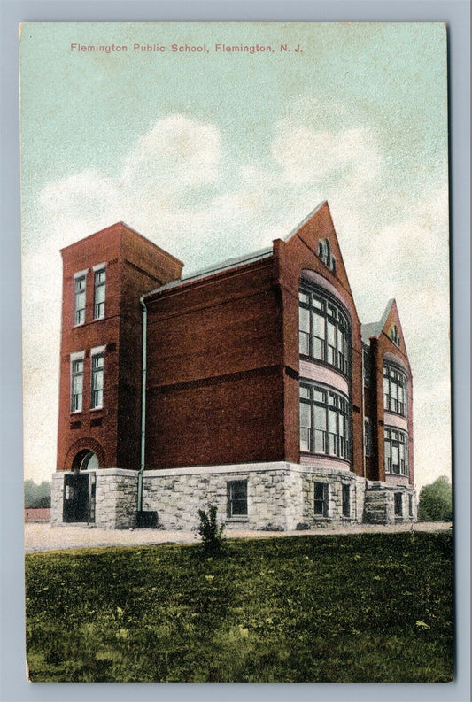 FLEMINGTON NJ PUBLIC SCHOOL ANTIQUE POSTCARD