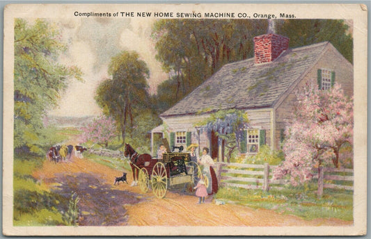 ORANGE MA NEW HOME SEWING MACHINE CO. ADVERTISING ANTIQUE POSTCARD