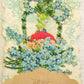 ANTIQUE DIMENSIONAL FOLDING POSTCARD w/ FLOWERS from NEWARK N.J.