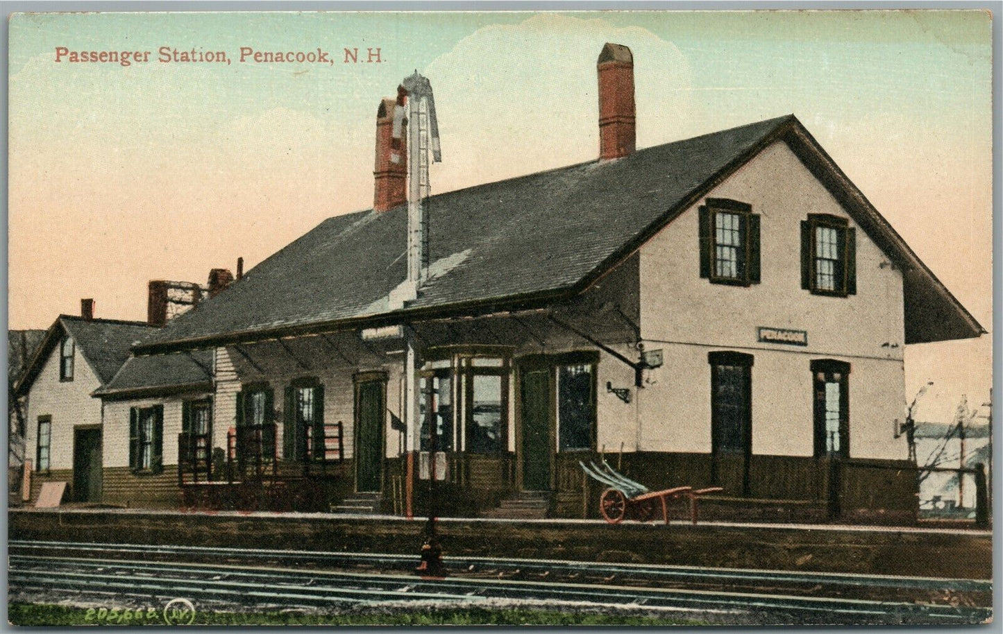 PENACOOK NH RAILROAD STATION RAILWAY DEPOT ANTIQUE POSTCARD