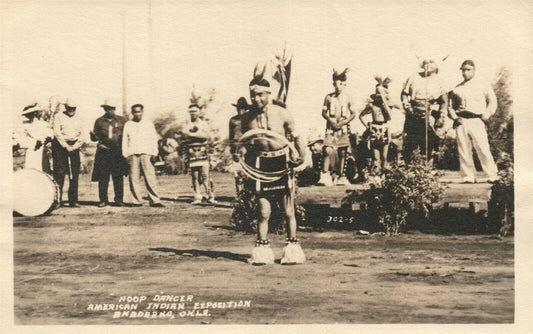 AMERICAN INDIAN EXPO ANADARKO OK HOOP DANCER ANTIQUE REAL PHOTO POSTCARD RPPC