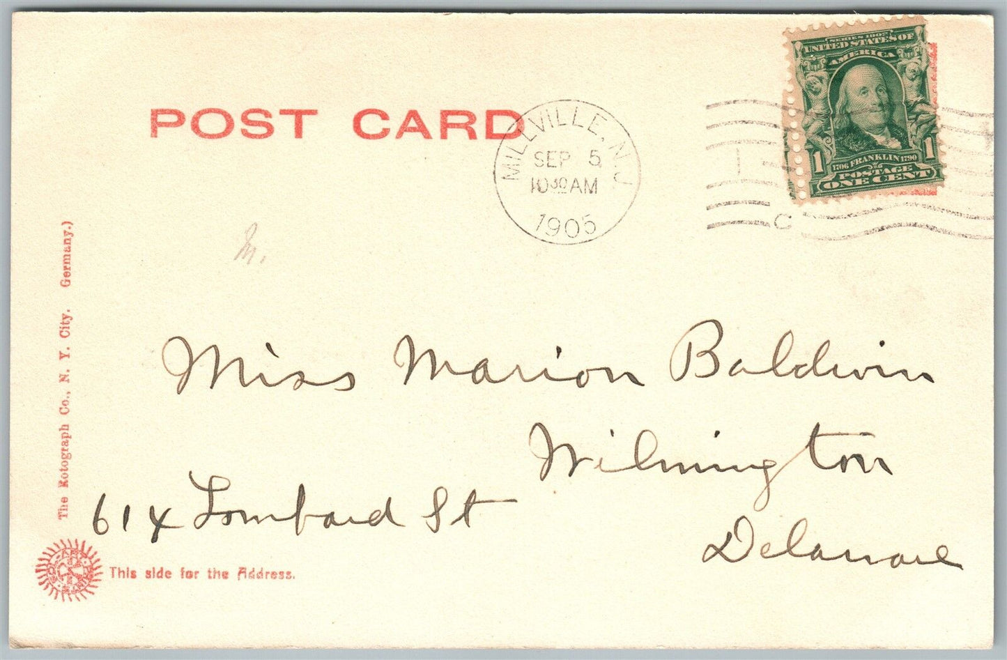 MILLVILLE NJ CHURCHES 1906 UNDIVIDED ANTIQUE POSTCARD