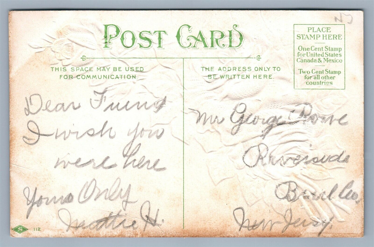 MT.HOLLY FAIR 1910 ANTIQUE POSTCARD