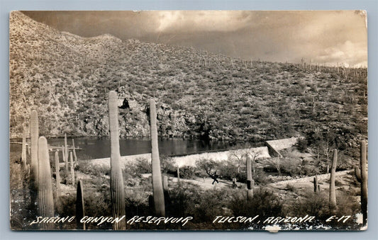 TUCSON AZ SABINO CANYON RESERVOIR ANTIQUE REAL PHOTO POSTCARD RPPC