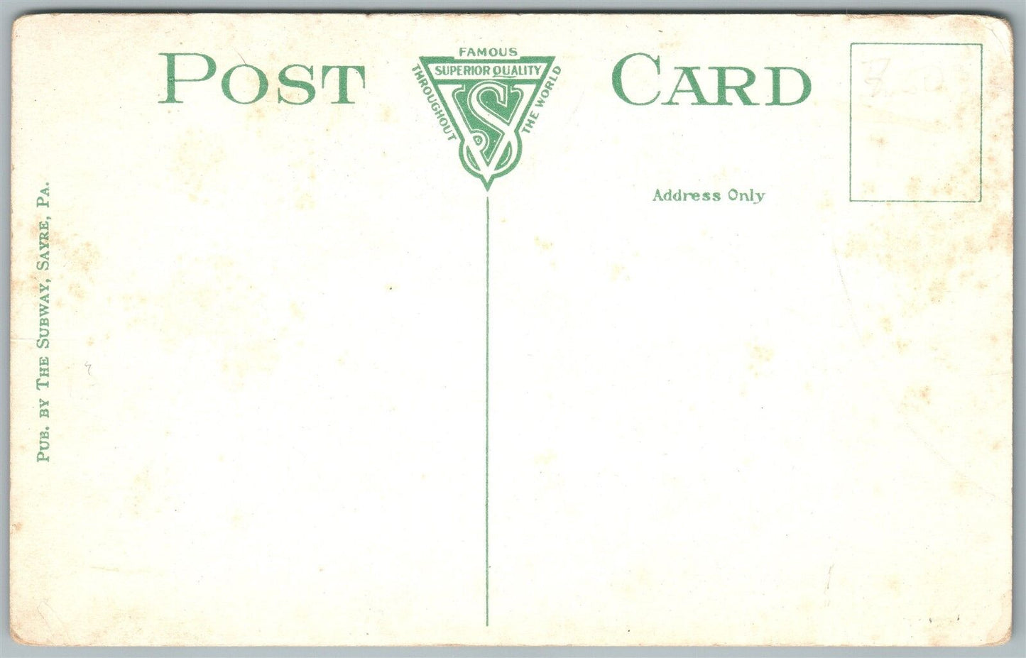 SAYRE PA WILBUR AVENUE ANTIQUE POSTCARD