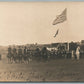 US CAVALRY w/ AMERICAN FLAG 1905 MILITARY ANTIQUE REAL PHOTO POSTCARD RPPC