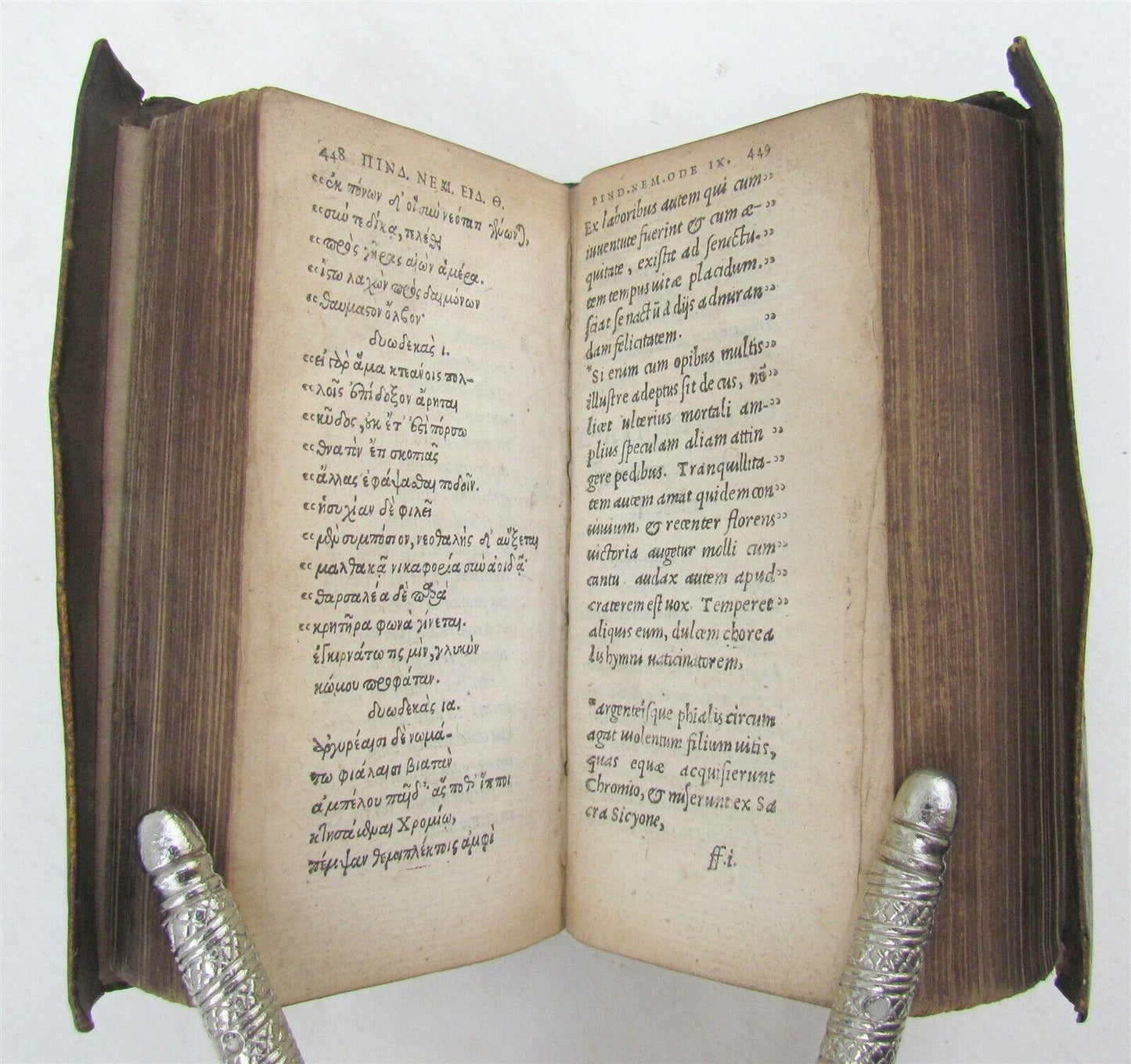 1566 PINDARI OLYMPIA vellum bound ANTIQUE Pindarus GREEK & LATIN Poetry