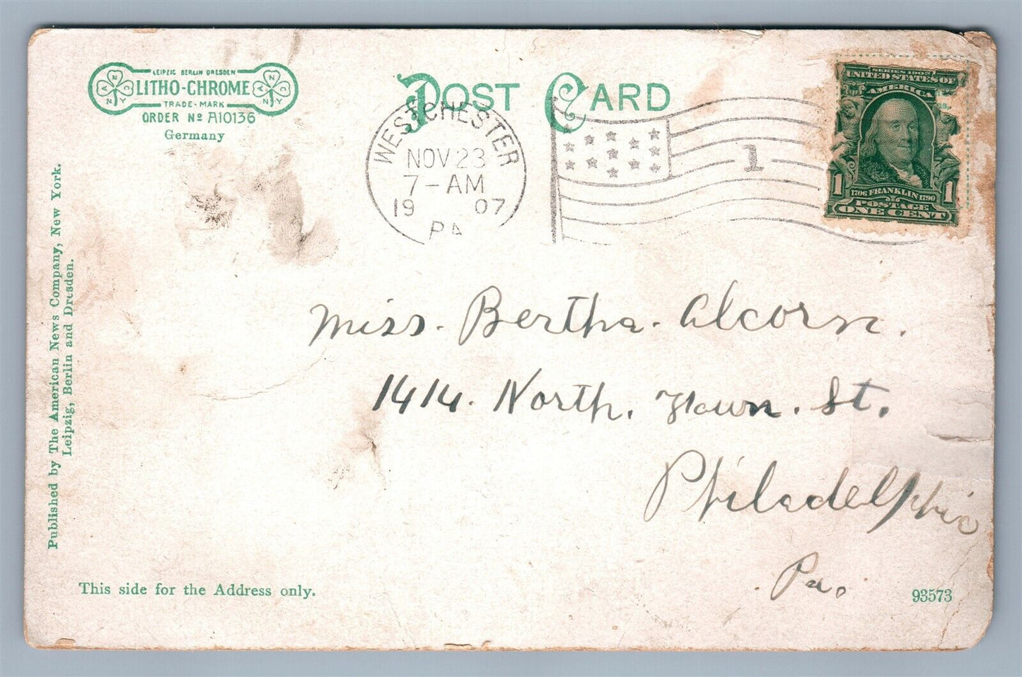 BLUE RIDGE MOUNTAINS PA LARGE SPRING BRANDYWINE RIVER SOURCE ANTIQUE POSTCARD