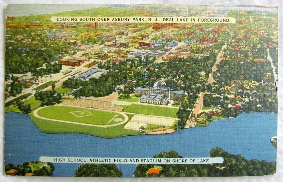 ASBURY PARK DEAL LAKE  N.J. 1941 VINTAGE POSTCARD