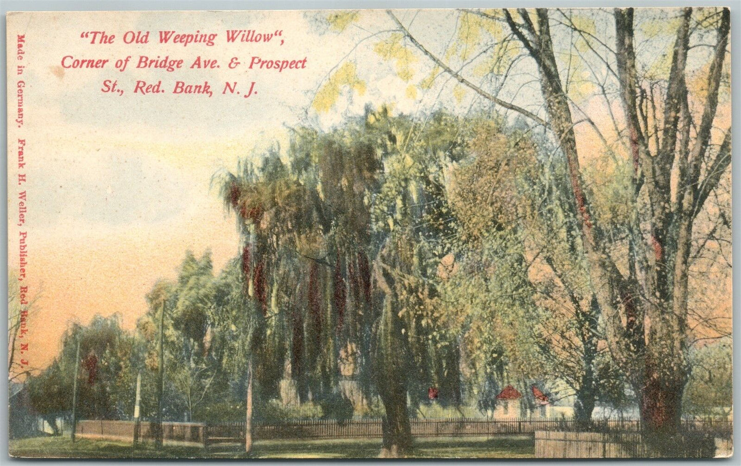 RED BANK NJ CORNER OF BRIDGE AVENUE & PROSPECT STREET ANTIQUE POSTCARD