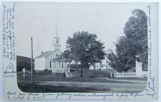 NEWFIELD MAINE CHURCH ANTIQUE 1907 REAL PHOTO POSTCARD RPPC