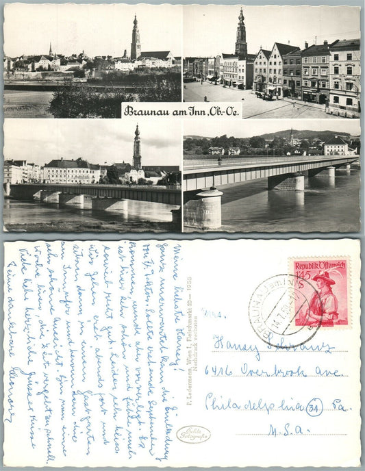 BRAUNAU AM INN AUSTRIA 1959 VINTAGE REAL PHOTO POSTCARD RPPC