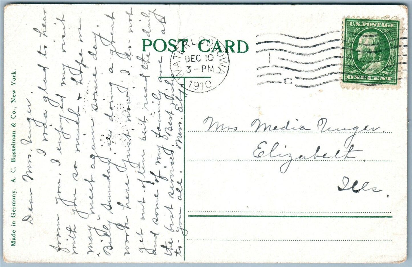 CEDAR FALLS IA BOAT LAND ANTIQUE POSTCARD