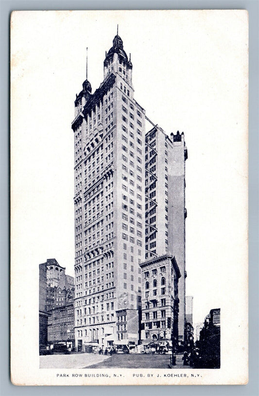 NEW YORK NY PARK ROW BUILDING ANTIQUE POSTCARD by J.KOEHLER