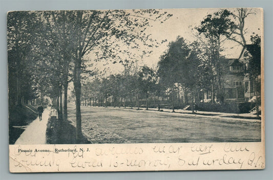 RUTHERFORD NJ PASSAIC AVENUE ANTIQUE POSTCARD