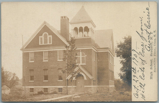 SAUQUOIT NY HIGH SCHOOL ANTIQUE REAL PHOTO POSTCARD RPPC