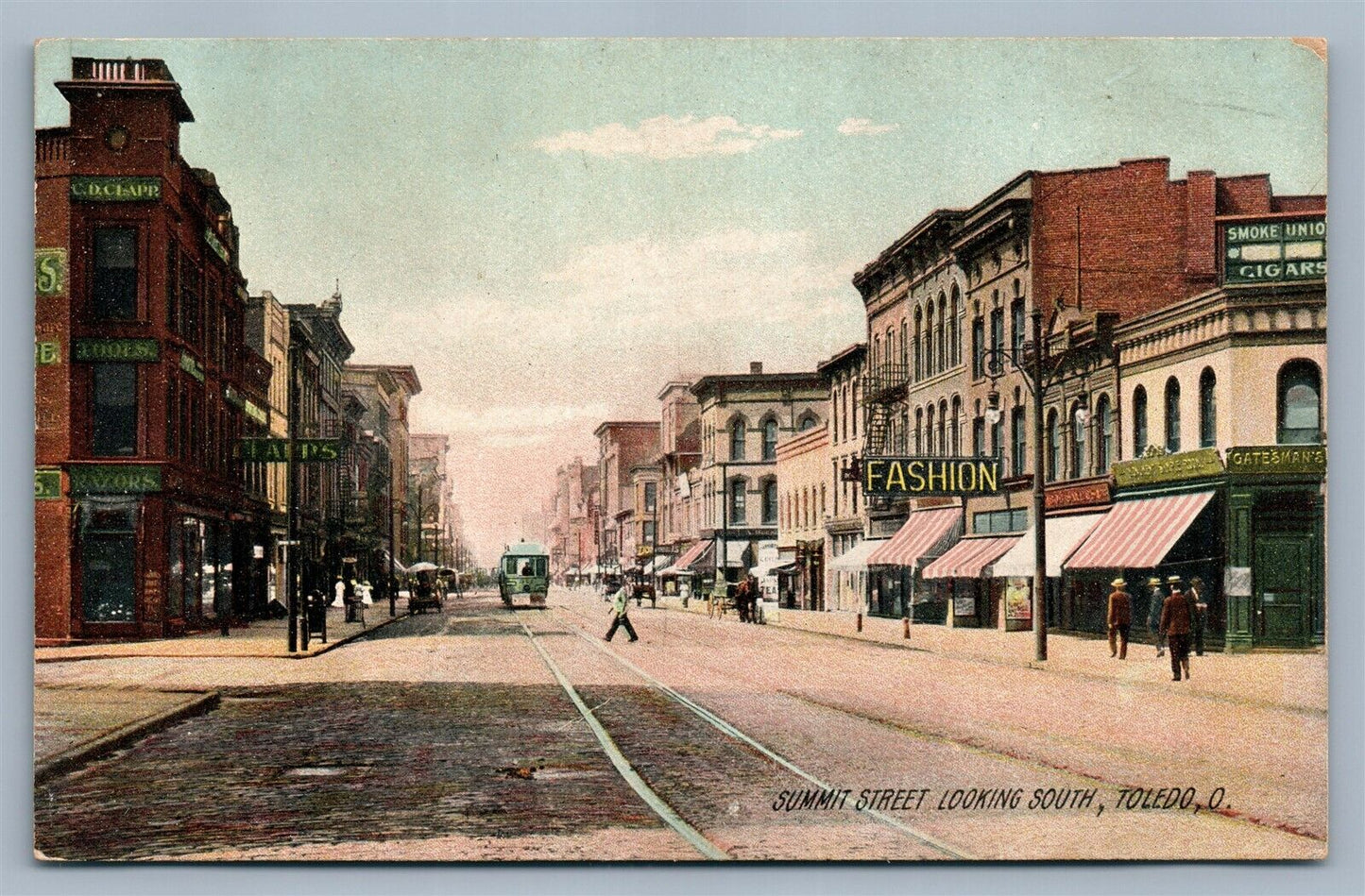 TOLEDO OH SUMMIT STREET ANTIQUE POSTCARD