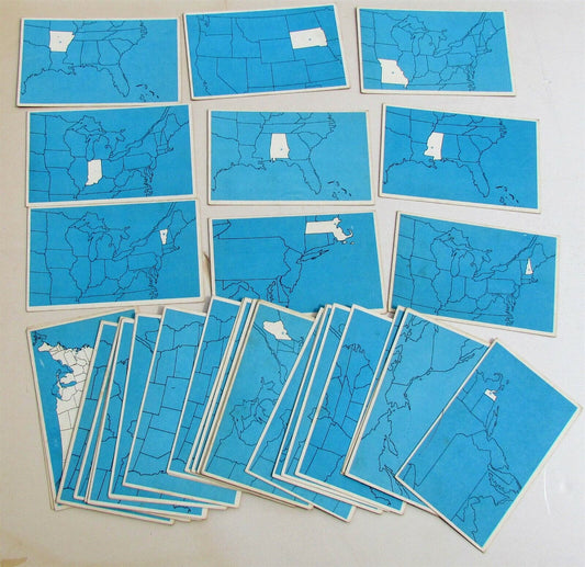 LOT OF 46 ANTIQUE POSTCARDS w/ MAPS OF US STATES