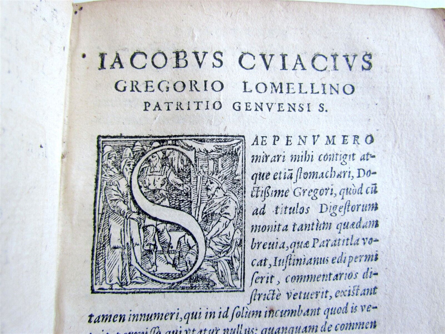 1588 LAW BOOK PARATITLA IACOBI CUIACII antique Jacques Cujas in LATIN vellum