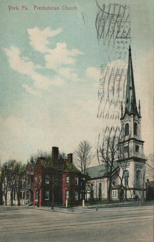 YORK PA PRESBYTERIAN CHURCH 1912 ANTIQUE POSTCARD
