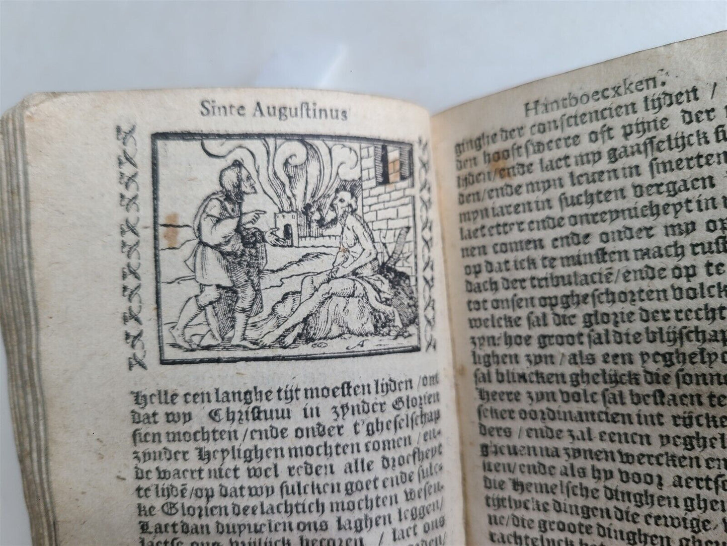 1602 ST. AUGUSTINE MEDITATIONS ILLUSTRATED antique 16th CENTURY original binding