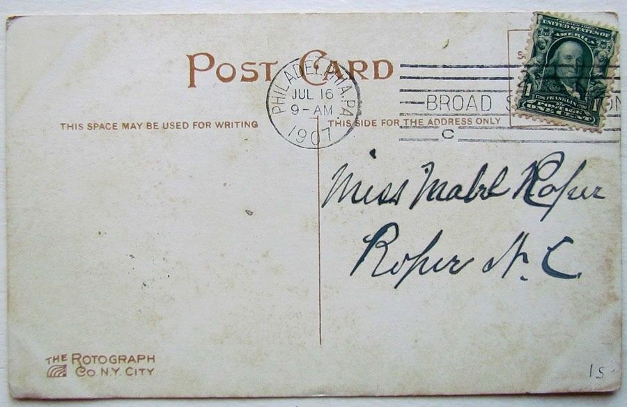VINTAGE 1907 POSTCARD GERVUS ALGES PHILADELPHIA PA ROTOGRAPH
