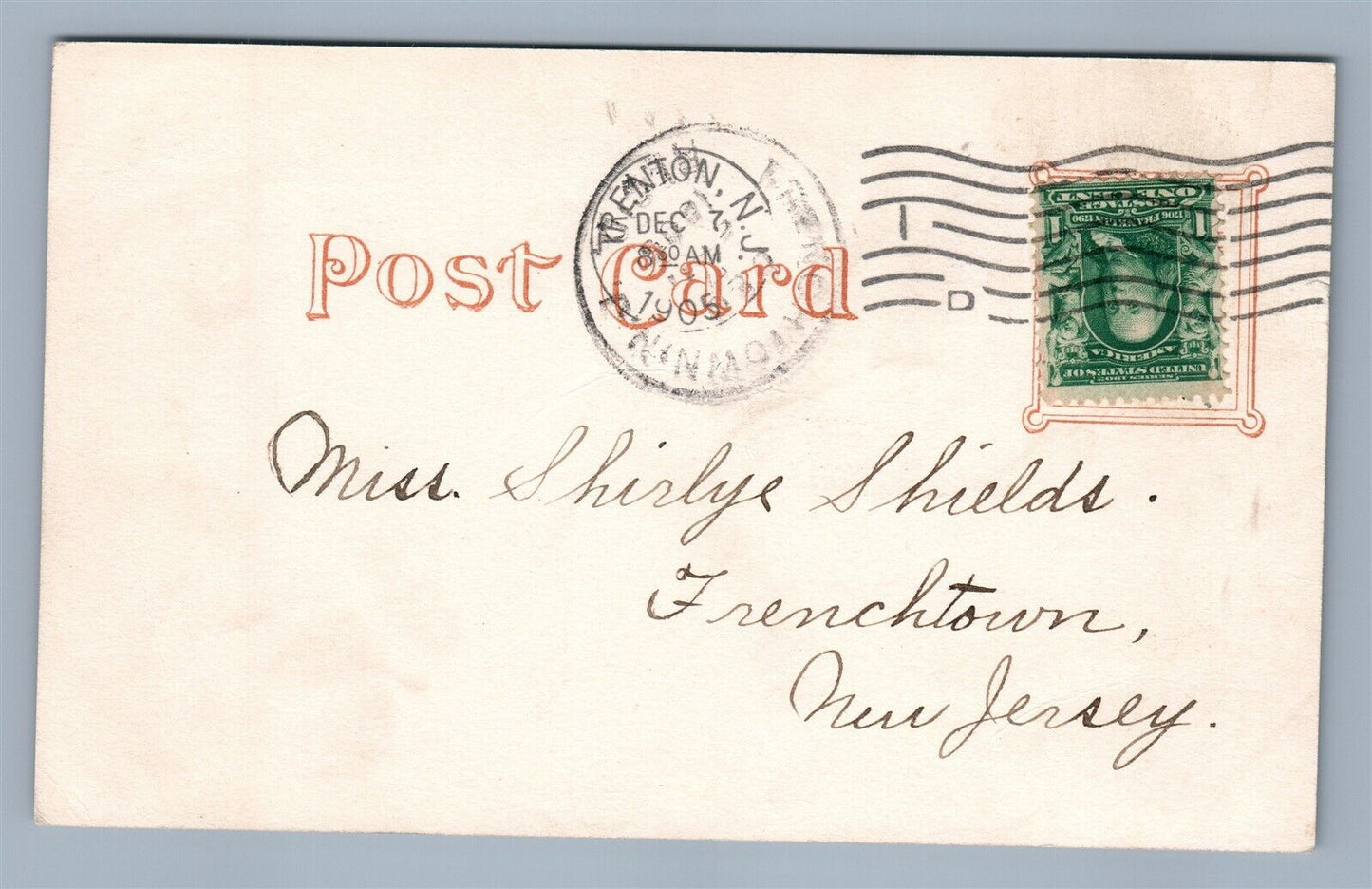 CLINTION NJ GRANDIN LIBRARY ANTIQUE POSTCARD