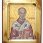 GREEK BYZANTINE STYLE ORTHODOX ICON on WOOD of ST. NICHOLAS