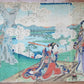 JAPANESE WOODBLOCK PRINT TRITYCH 3 geishas EDO PERIOD