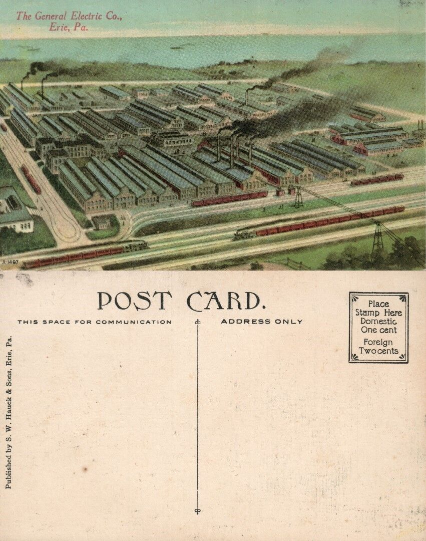 ERIE PA GENERAL ELECTRIC COMPANY ANTIQUE POSTCARD