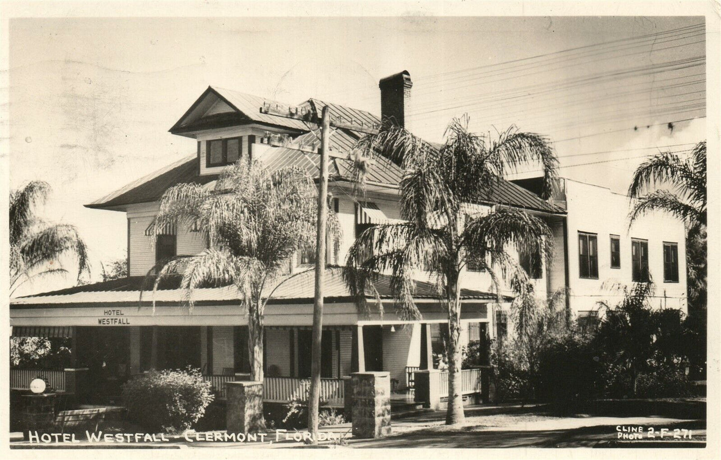 HOTEL WESTFALL CLERMONT FLORIDA 1948 VINTAGE REAL PHOTO POSTCARD RPPC