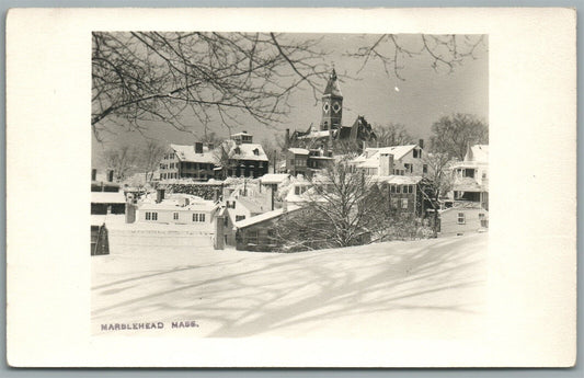 MARBLEHEAD MA VINTAGE REAL PHOTO POSTCARD RPPC