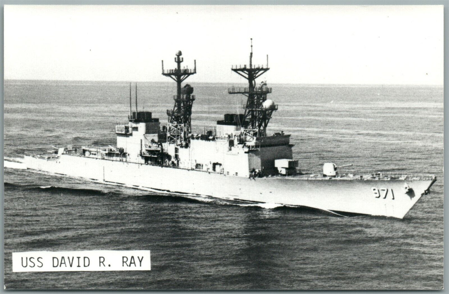 MILITARY SHIP USS DAVID R. RAY VINTAGE REAL PHOTO POSTCARD RPPC