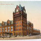 ANTIQUE 1909 POSTCARD UNION RAILROAD DEPOT DETROIT MICH. railway station