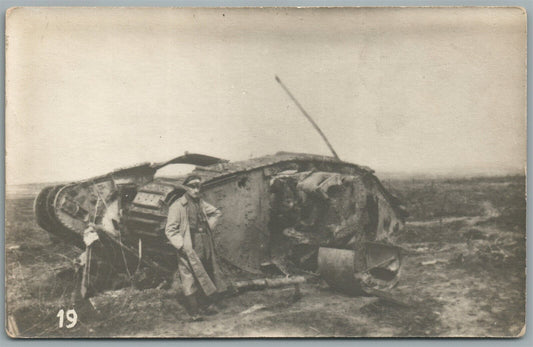 GERMAAN TANK WWI ERA ANTIQUE REAL PHOTO POSTCARD RPPC