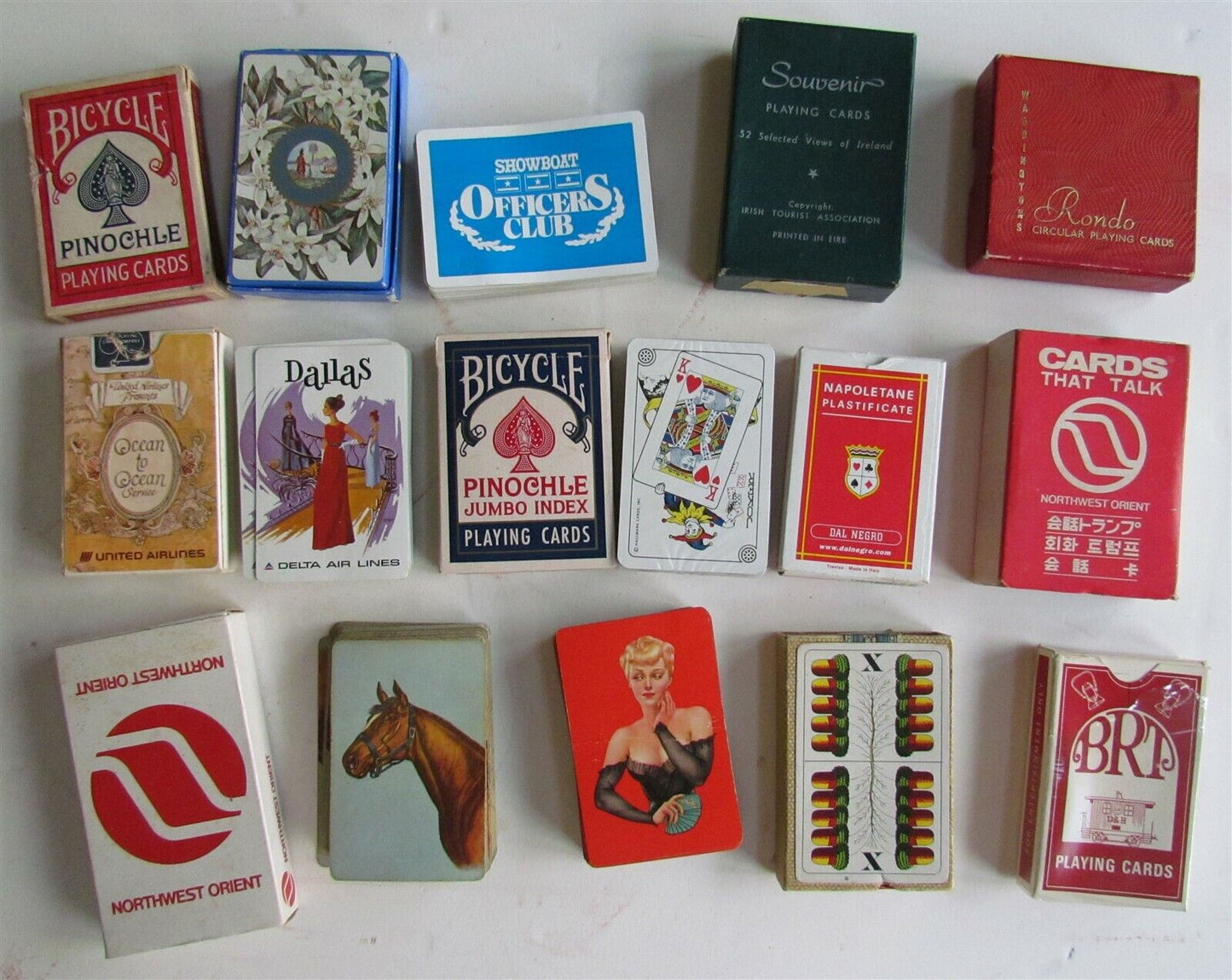 LOT of 16 VINTAGE PLAYING CARDS DECKS